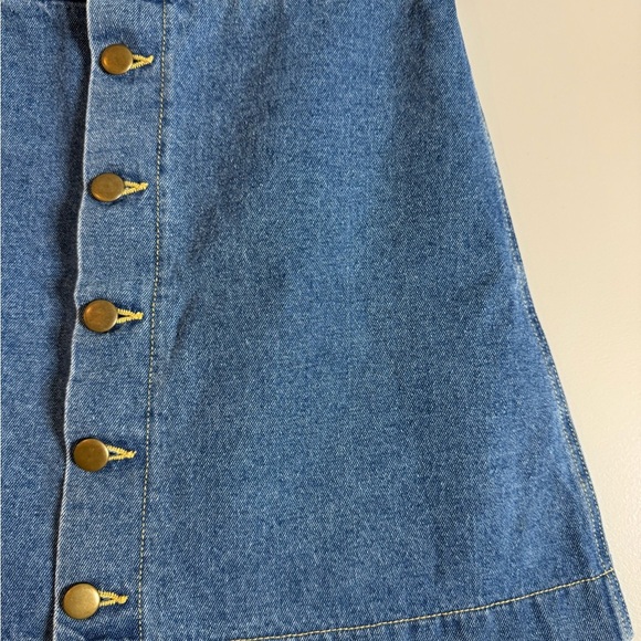 American Apparel Denim A-line Button-Front Skirt - Picture 3 of 10